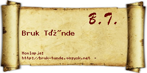 Bruk Tünde névjegykártya